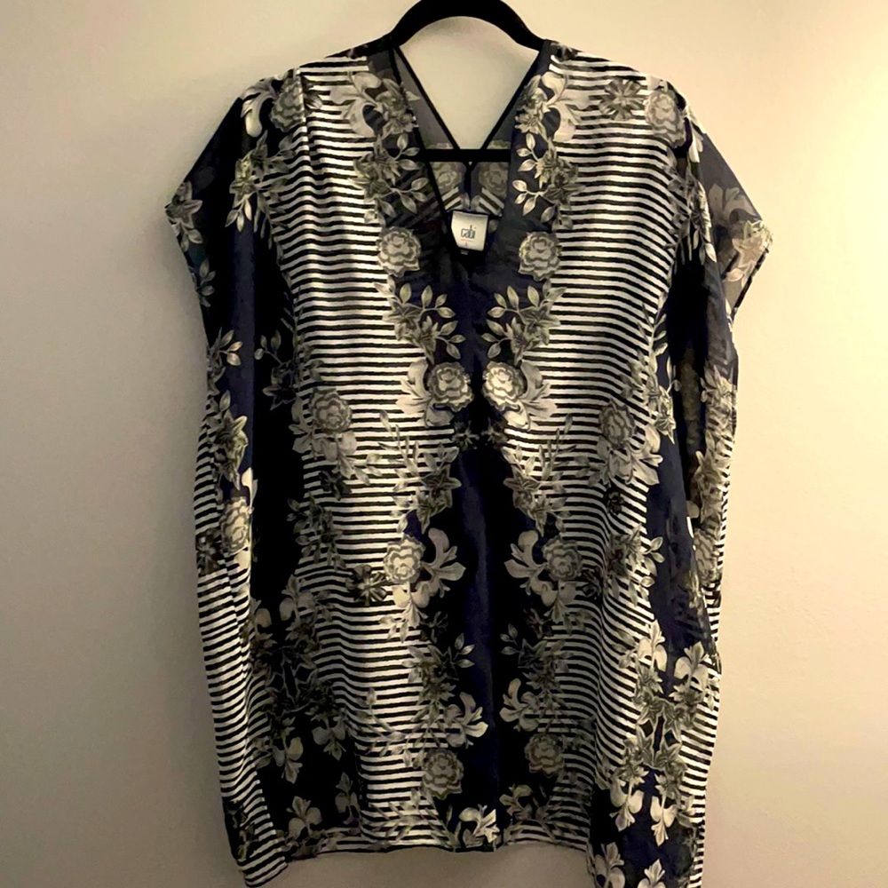 CAbi Striped Sheer Blouse